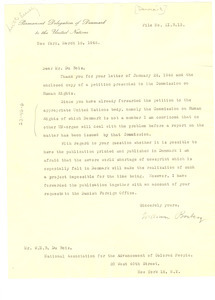 Letter from Denmark Delegation of the United Nations to W. E. B. Du Bois