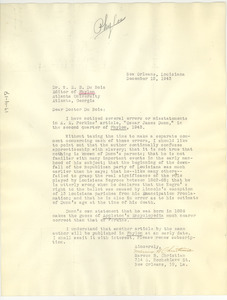 Letter from Marcus B. Christian to W. E. B. Du Bois