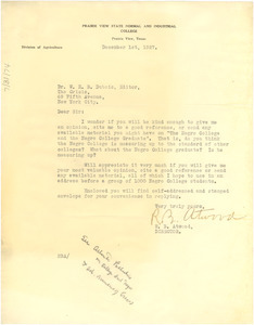 Letter from R. B. Atwood to W. E. B. Du Bois