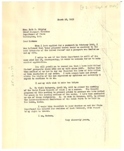 Letter from W. E. B. Du Bois to U. S. State Department