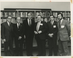 Vice president George Bush with ICD staff at conference