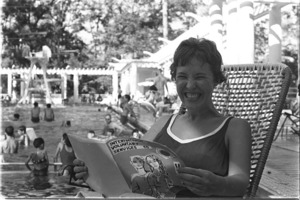 Vice Consul Eddie Smith at the Saigon swimming pool.