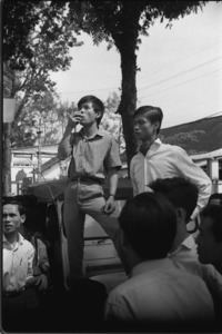 Student leaders trying to appease rioters; Saigon.