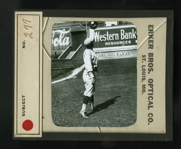 Leslie Mann Baseball Lantern Slide, No. 277