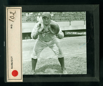Leslie Mann Baseball Lantern Slide, No. 102
