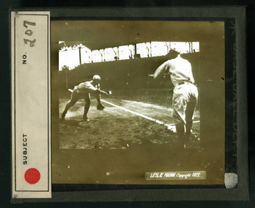 Leslie Mann Baseball Lantern Slide, No. 207