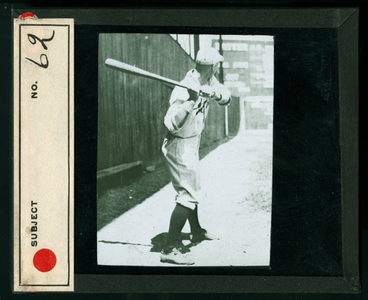Leslie Mann Baseball Lantern Slide, No. 62