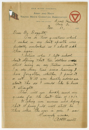 Letter from Albert H. Marvill to Laurence L. Doggett (November 11, 1917)