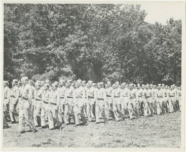 Army Air Corps trainees marching (May 1943)
