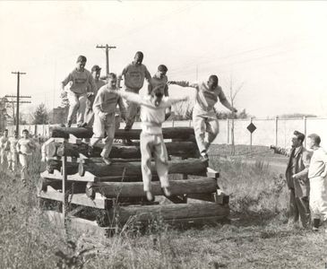 Log Stack on Commando Course (c. 1942)