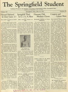 The Springfield Student (vol. 12, no. 28), May 19, 1922