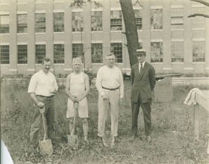Springfield College Faculty at the Building Site of the Weiser Hall, 1921