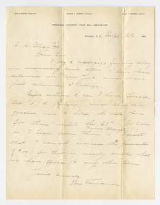 Letter to Amos Alonzo Stagg from the Princeton University Football Association dated September 22, 1891