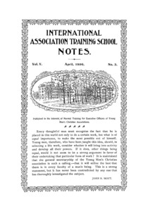 The International Association Training School Notes (vol. 5 no. 3), April, 1896