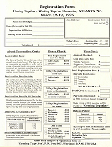 Coming Together – Working Together Registration Form