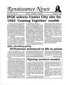 Renaissance News, Vol. 6 No. 8 (August 1992)