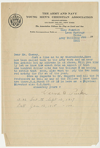 Letter from Verne C. Parker to Ralph L. Cheney (January 12, 1915)