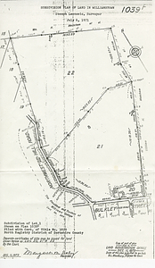 Subdivision Plan of Land in Williamstown 1039F