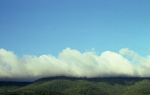 Cloud layer hugging the Taconic Ridge in early October.