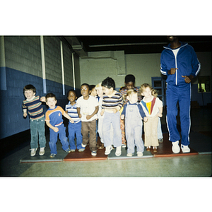 Young children in a fitness class