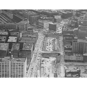 South Station area, Atlantic Avenue, tunnel construction, Boston Globe, Boston, MA