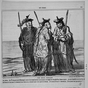 Une RUSE CHINOISE. LE CAPORAL. Les Français vont débarquer, mais j'ai trouvé un bon moyen pour les empêcher de pénétrer dans ce pays.... je vais te mettre en faction; je te donnerai un MOT D'ORDRE, tu ne laisseras avancer que ceux qui te le diront....., et comme ils ne le sauront pas..., ils ne pourront pas passer!....