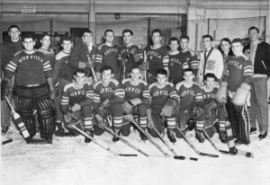 Suffolk University's hockey team at the Boston Arena, 1951