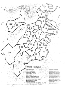 Map of Boston wards, circa 1970