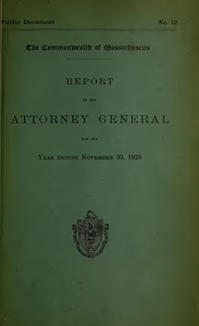 Report of the attorney general for the year ending November 30, 1928