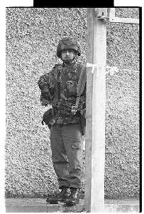 UDR soldier on Irish Street, Downpatrick