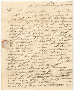 Eli B. Hamilton letter to James Fowler, 1824 February 14