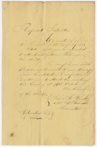 John H. Wright and Seth W. Banister letter to Simeon Colton, 1831 July 6