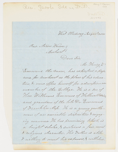 Jacob Ide letter to Aaron Warner, 1850 August 19