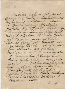 Document regarding the conferral of master's, doctoral, and honorary degrees, 1843