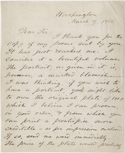 Walt Whitman letter to [John Camden Hotten], 1868 March 9