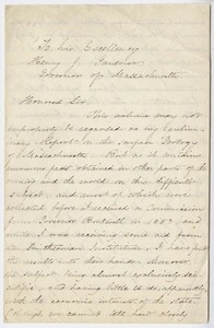 Edward Hitchcock letter to Governor Henry Gardner