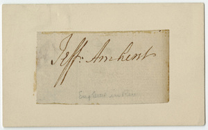 Signature of Jeffery Amherst