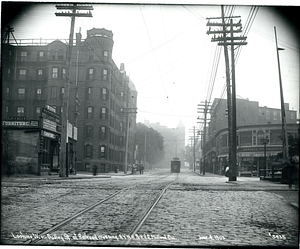 Looking west on Dudley Street at railroad crossing, New York-New Haven and Hudson River Railroad Midland Division