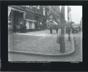 Sidewalk at northeast corner Boylston and Berkeley Streets