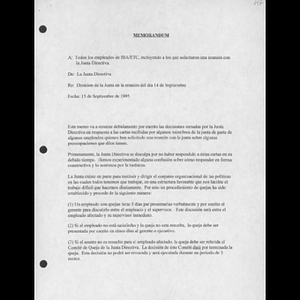 Decisión de la Junta en la reunión celebrada el 14 de septiembre.