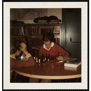 Two South Boston Boys' Club members playing chess