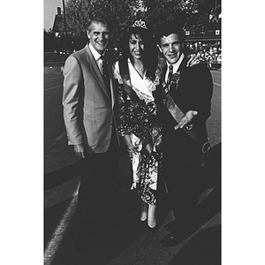 President Curry with the 1990 Homecoming Queen and Mayor of Huntington Avenue