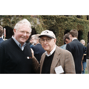 Neal Finnegan and Bernard "Bunny" Solomon at a Harvard football game