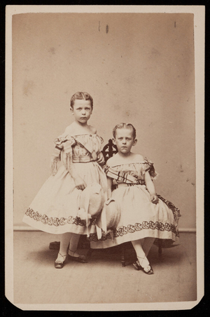 Studio portrait of Nellie & Susie Atherton, Boston, Mass., ca. 1864-1865