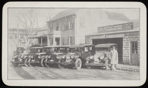 Trade card for Terry's Garage, taxi service and baggage transfer, John Terry & Son, props., Middle Pearl Street, Nantucket, Mass., ca. 1925
