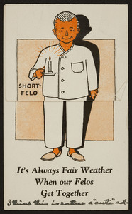 Trade card for the Rogers Peet Company, men's pajamas, Tremont at Bromfield Streets, Boston, Mass. and New York, New York, 1926