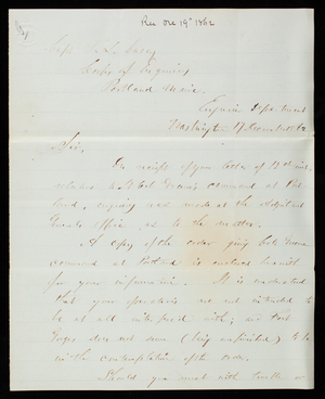 Joseph Gilbert Totten to Thomas Lincoln Casey, December 17, 1862
