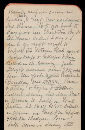 Thomas Lincoln Casey Notebook, September 1888-November 1888, 95, Being uniform came in