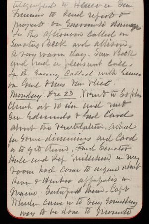 Thomas Lincoln Casey Notebook, November 1889-January 1890, 58, telegraphed to [illegible] Sen.