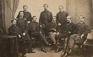 Nine unidentified officers of the 20th Massachusetts Infantry